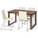 MORBYLANGA / VOLFGANG桌子和4把椅子,棕色/ Bomstad白色140 x85厘米