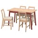 PINNTORP / PINNTORP桌子和4把椅子,浅棕色染色红染色/ Katorp浅棕色染色,125厘米
