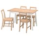 PINNTORP / PINNTORP桌子和4把椅子,浅棕色染色白/浅棕色染色,染色125厘米
