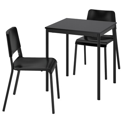 SANDSBERG /特奥多尔桌子和2把椅子,黑色/黑色,67 x67厘米