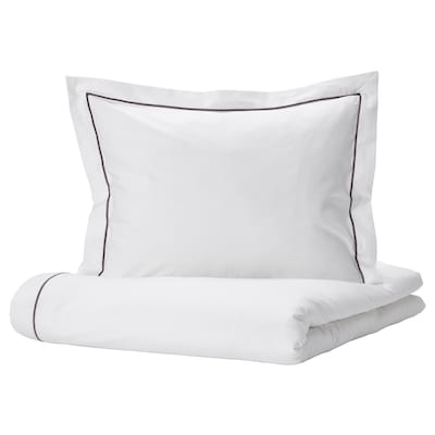 SILVERTISTEL被套和枕套,白色/深灰色150 x200/50x60厘米