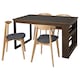 SKUMPARP餐桌和4把椅子,竹棕色/这无烟煤140 x84厘米