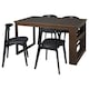 SKUMPARP餐桌和4把椅子,竹棕色/ Kimstad黑色/黑色,140 x84厘米