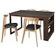 SKUMPARP餐桌和4把椅子,竹棕色/ Kimstad黑色140 x84厘米