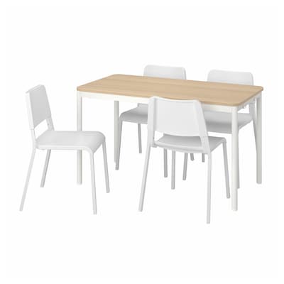 TOMMARYD /特奥多尔桌子和4把椅子,橡木白/白,x70 130厘米
