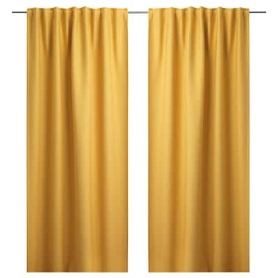 VILBORG房间黑暗的窗帘,1副,黄色,145 x200型cm