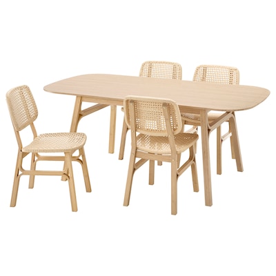 VOXLOV / VOXLOV桌子和4把椅子,竹,竹/ 180 x90厘米