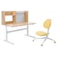 BERGLARKA / DAGNAR儿童桌椅,固体桦木/黄色120 x70厘米