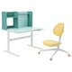BERGLARKA / DAGNAR儿童桌椅,绿松石/黄色100 x70厘米