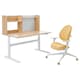 BERGLARKA / GUNRIK儿童桌子+ w椅子扶手,固体桦木/黄色120 x70厘米