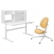 BERGLARKA / GUNRIK儿童桌子+ w扶手椅子,白色/黄色,120 x70厘米