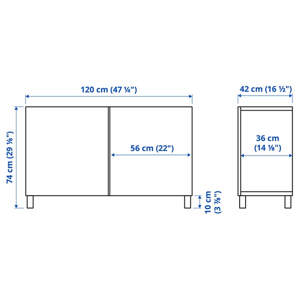 BESTA存储结合门,白色Selsviken / Stubbarp /高光泽浅灰蓝色x42x74 120厘米