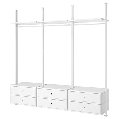 ELVARLI衣柜组合,白色,258 x51x222 - 350厘米