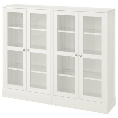 HAVSTA存储结合w玻璃门,白色,162 x37x134厘米