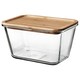 亚博平台信誉怎么样宜家365 +食品容器和盖子,矩形玻璃/竹,1.8 l