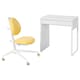 MICKE / DAGNAR桌椅,白色/黄色