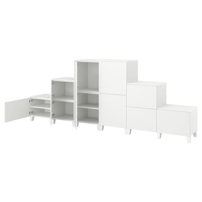 PLATSA衣柜w 10门,白色/ Fonnes白色360 x42x133厘米