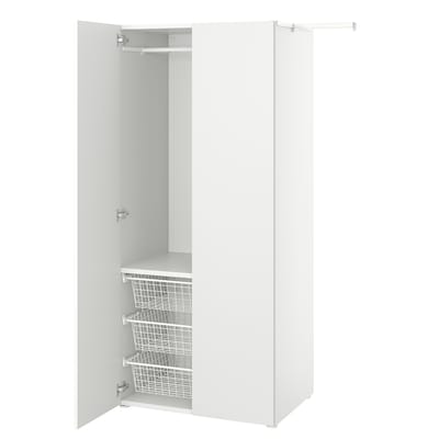 PLATSA和2门衣柜,白色/ Fonnes白110 - 127 x57x181厘米