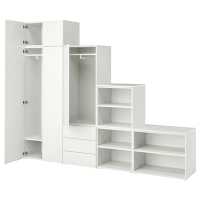 PLATSA与5门+ 3抽屉衣柜,白色/ Fonnes白色280 x42x221厘米