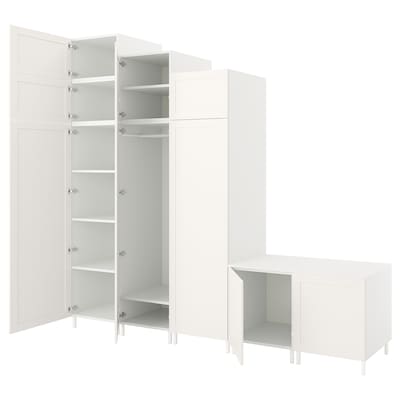 PLATSA衣柜9门,白色Sannidal /白色,300 x57x271厘米