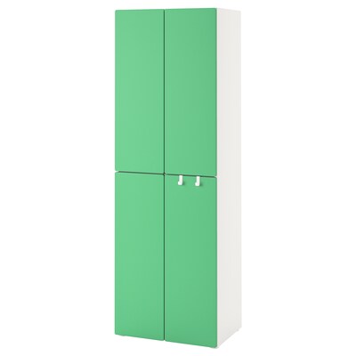 SMASTAD / PLATSA衣柜,白绿/ 2衣服rails, x42x181 60厘米