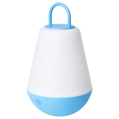 SOMMARLANKE LED装饰台灯,白色蓝色/电池的户外,21厘米