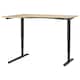 BEKANT角落的桌子坐/站,白橡木单板染色/黑色,160 x110厘米