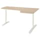 BEKANT角落的桌子,白橡木单板染色/白色,160 x110厘米