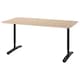 BEKANT桌子,白橡木单板染色/黑色,160 x80厘米