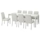 EKEDALEN / BERGMUND表和8个椅子,白色白色/ Orrsta浅灰色,180/240厘米