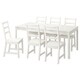 LANEBERG / NORDVIKEN桌子和6把椅子,白色/白色,130/190x80 cm