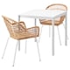 MELLTORP / NILSOVE桌子和2把椅子,白色藤/白色,75 x75厘米
