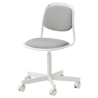 ORFJALL儿童桌子椅子,白色/ Vissle浅灰色