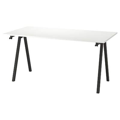 TROTTEN桌子,白色/无烟煤160 x80厘米