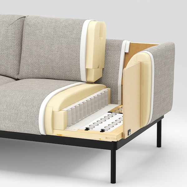 APPLARYD 2-seat沙发,Lejde灰色/黑色