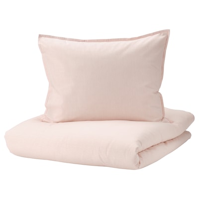 BERGPALM被套和枕套,亮粉红色/条纹150 x200/50x60厘米