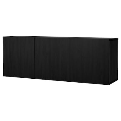 BESTA固定在墙上的内阁组合,黑褐色/ Lappviken的黑褐色180 x42x64厘米