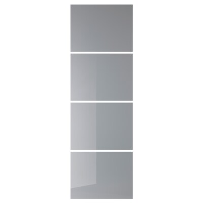 BJORNOYA 4推拉门面板框架,灰色的着色效果,75年x236厘米