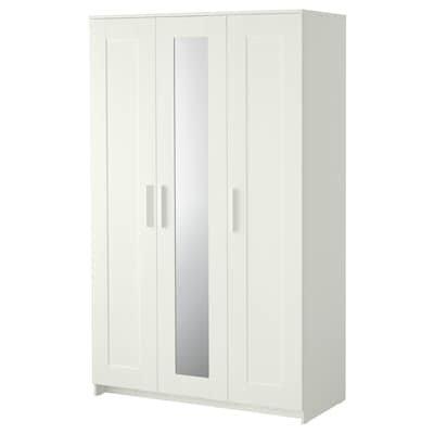 BRIMNES与3门衣柜,白色,117 x190厘米