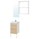 ENHET / TVALLEN浴室家具,10,橡木影响/白色Pilkan丝锥,x43x87 44厘米