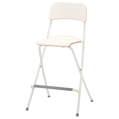 富兰克林酒吧椅靠背,可折叠,白色/白色,63厘米