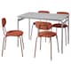 GRASALA / OSTANO桌子和4把椅子,灰色/ Remmarn红褐色,110厘米