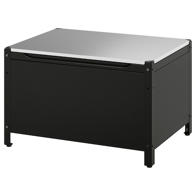 GRILLSKAR存储盒,黑色不锈钢/户外86 x61厘米