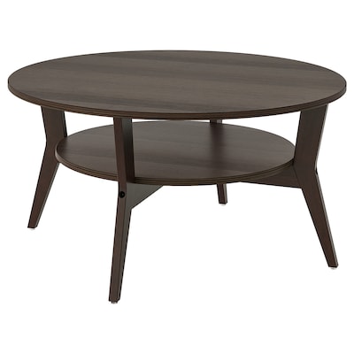 JAKOBSFORS咖啡桌,深棕色染色橡木单板,80厘米