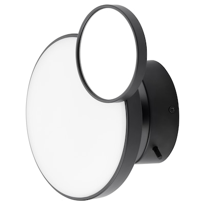 KABOMBA LED壁灯和镜子,可控马特/黑色,20厘米