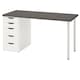 LAGKAPTEN /亚历克斯办公桌,深灰色,白色,x60 140厘米