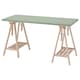 LAGKAPTEN / MITTBACK办公桌,浅绿色/桦木、140 x60厘米