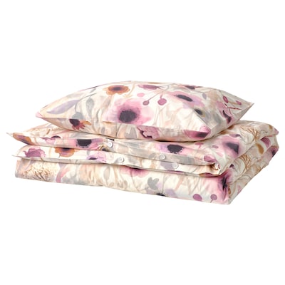 LONNHOSTMAL被套和枕套,多色/花卉图案,150 x200/50x60厘米