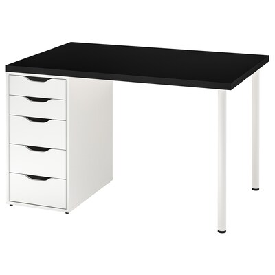 MALVAKT ALEX桌子/黑色/白色,120 x80厘米