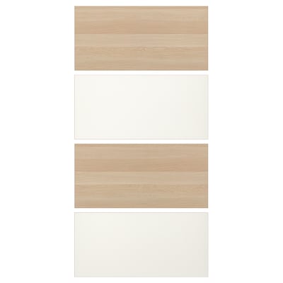 MEHAMN 4面板推拉门,白色染色橡木效应/白色,100 x201厘米